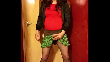 Preview 1 of Amazing Teacher Porn - crossdressing bisexual sissy wanks himself and creams in his hand then licks it clean