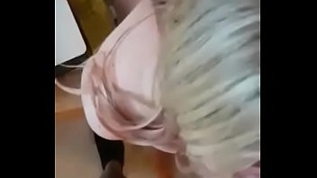 Preview 4 of Mom Son When Dad Sleeps - Obedient posh blondie tgirl kneeling for black cock,  gagging &amp_ drinking piss