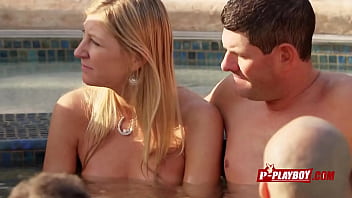Preview 3 of 18 Sexy Japan - Joe and Kristen take a dip in the pool as they foreplay with other couples