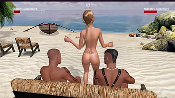 Preview 1 of Dick And Boobs - louise88 doubleteamed on the beach