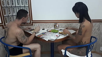Preview 1 of Anik201 Pussy - Shayenne Samara jantando pelada com ator novato Renan Scorpion