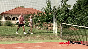Preview 1 of Stranny - Hardcore fucking on the tennis court gives Tiffany Tatum chills of pleasure GP580