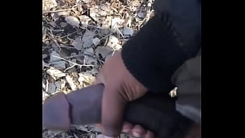 Preview 2 of Pakistani Chuda Chudi - Straight guy jerkin black cock outside