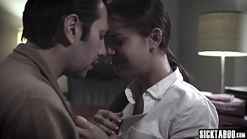 Preview 3 of Newspapers Aprater - Horny petite brunette teen sucks a perverted guys cock
