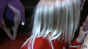 Preview 1 of Ava Devinemom - Beautiful Blonde Sucks Cocks and Gets Facialized
