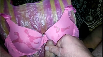 Preview 4 of Invest Step Mom - cum satin pink bra
