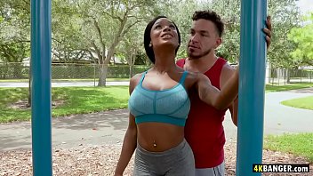 Preview 1 of Pino Girel - Sexy ebony Sarai Minx fucks after street workout