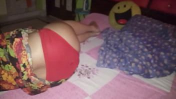 Preview 1 of Crying Onocent Teen - Fem Desi wife in bed with thunder thigh