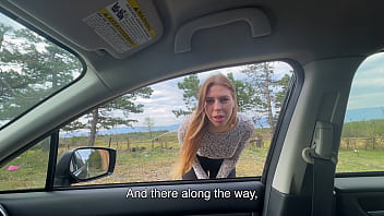 Preview 1 of Food On Dick - Young Hitchhiker Girl Paid Her Fare With Her Anal Hole