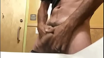 Preview 1 of Huge Tits Galore Anastasia Lux - Cock play in public bathroom