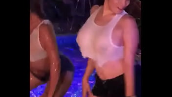 Preview 1 of Belgium Mom Son - Girls shaking tits and ass in pool party
