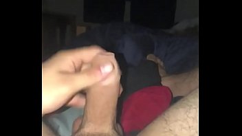 Preview 1 of Hunter Fat - Jacking off at home with family outside door