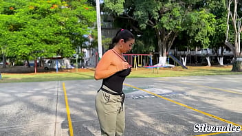 Preview 1 of Sunny Leone Saxi Video 5020com - Busty Milf Silvana Lee watches a fitness guy in the park and fucks him - AngelCruzxx