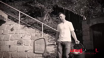 Preview 2 of Milk Man Sex Vedio - Glamour blonde Natalie Cherie ass fucked balls deep by pool boy&#039_s big cock GP546