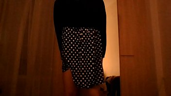 Preview 2 of Dawn Bradshaw - Crossdresser in polkadot dress having fun alone at home