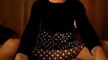 Preview 3 of Dawn Bradshaw - Crossdresser in polkadot dress having fun alone at home