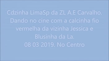 Preview 1 of Avadevin New - Cdzinha LimaSp Dando no cine com a Calcinha fio vermelha da Jessica vizinha e Blusinha da La 08032019