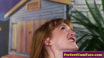 Preview 2 of Stepmom Fucking Videos - Ginger beauty takes big facial cumshot