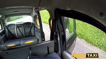 Preview 1 of K9 Dildo Knot Creampie - Fake Taxi Blonde babe horny tourist masturbates and fucks in cab