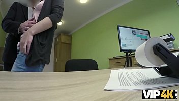 Preview 1 of Mela Jude - VIP4K. Chick asks loan agent and convinces him with anal