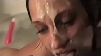 Preview 3 of Brazzerxxx Star Video - Blonde in the bathtub sucks off a black cock and gets a hugely messy facial