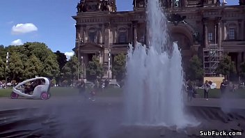 Preview 1 of Sany Loun Xnxx - Naked wet slut waling in the public park