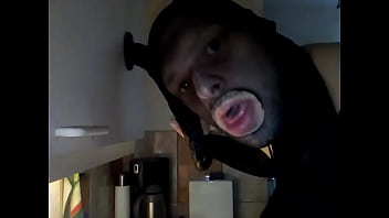 Preview 1 of She Helps Her Husband Self Fuck - Me sucking hard and deep in my black 13 Inch Dildo slutboi4Mistress