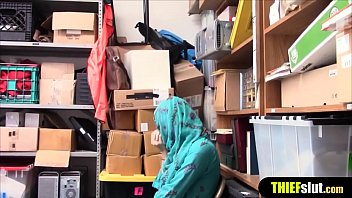Preview 2 of Dancing Bear Cum Swallow - Cute muslim chick in a hijab gets fucked on a mall CCTV