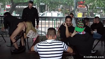 Preview 2 of Girls Xxx Fast - Blonde double penetration in public