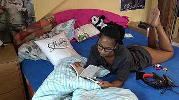 Preview 4 of Mom Vs Dov - Isabella just wants to read with her t-shirt and panties visible there. Great legs,  sexy ass,  a beautiful babe. Sexy brunette just ignores you.