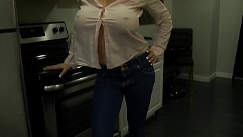 Preview 1 of Post Man With Lady - Fucking Big Titty Wifey in the Kitchen