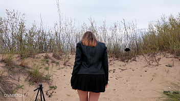 Preview 1 of Student Kids - Fun at the dunes I couldn&#039_t resist to swallow his cum after getting mouth fucked