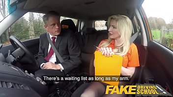 Preview 2 of Viol Extreme - Fake Driving School Mature guy spunks over blonde bombshell Georgie lyall