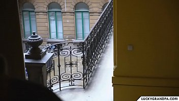 Preview 1 of Doggy With View - Grandpa fucks friend&#039_s daughter pussy