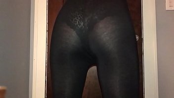 Preview 1 of Ladyboy Fuck Fregnat Xxx - Sexy see through leggings with panties