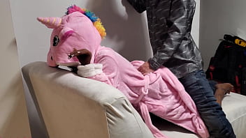 Preview 2 of Cina Scoll - Lexi Doll In Soft Unicorn Robe Fucked Doggystyle (4K)