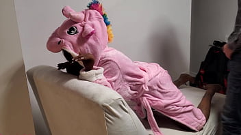 Preview 1 of Cina Scoll - Lexi Doll In Soft Unicorn Robe Fucked Doggystyle (4K)