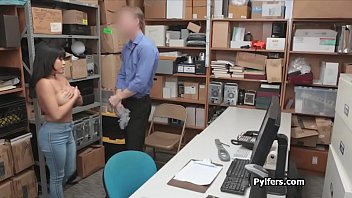 Preview 3 of Great Dink Ass - Huge titty Latina thief bends for securitys cock