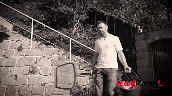 Preview 2 of Xxx Hide Sax Sikar - Glamour blonde Natalie Cherie ass fucked balls deep by pool boy&#039_s big cock GP546