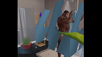 Preview 3 of Nazy Ohlala - hotel security cameras catch duane brown taking a relaxing shower after a tough game