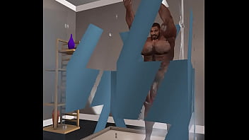 Preview 1 of Nazy Ohlala - hotel security cameras catch duane brown taking a relaxing shower after a tough game