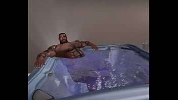 Preview 2 of Turksh Oral - filming BIG D BROWN and his BIG D in my suna tub