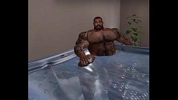 Preview 3 of Turksh Oral - filming BIG D BROWN and his BIG D in my suna tub