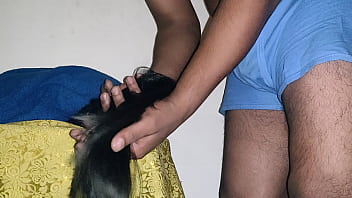 Preview 1 of Black Tranny Husband Wife - long hair,  hairjob,  hairplay with