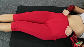 Preview 3 of Masir Grim Xnxx Vidieo - Pretty Busty Doll Huge Cameltoe in Tight Leggings