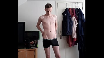 Preview 2 of Jingle Fuck Pt4 - Skinny guy undresses Naked and poses in front of cam!