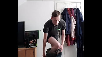 Preview 1 of Jingle Fuck Pt4 - Skinny guy undresses Naked and poses in front of cam!