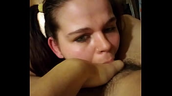 Preview 2 of Old Man Yong Girl Sexxxxxx - Good girl swallowing her fat cock