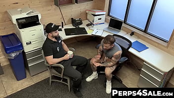 Preview 2 of Julia Ann Sex Video Full - Perps4Sale.com - Jaxon Valor &amp_ Keith Foxxx &amp_ Rick Kelson - Perp Keith Foxxx devours the muscled officer and his hairy stepdads huge dicks