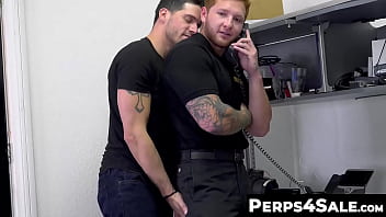 Preview 2 of Nude Beavh - Perps4Sale.com - Jeremiah Cruze &amp_ Ty Roderick - Delinquent perp Ty Roderick intensely drills blonde guard to get away from his charges